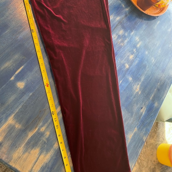 Vintage Always Caroline jimelliot.com Deep Burgundy Velour Pants /Large 30”waist - Picture 6 of 9